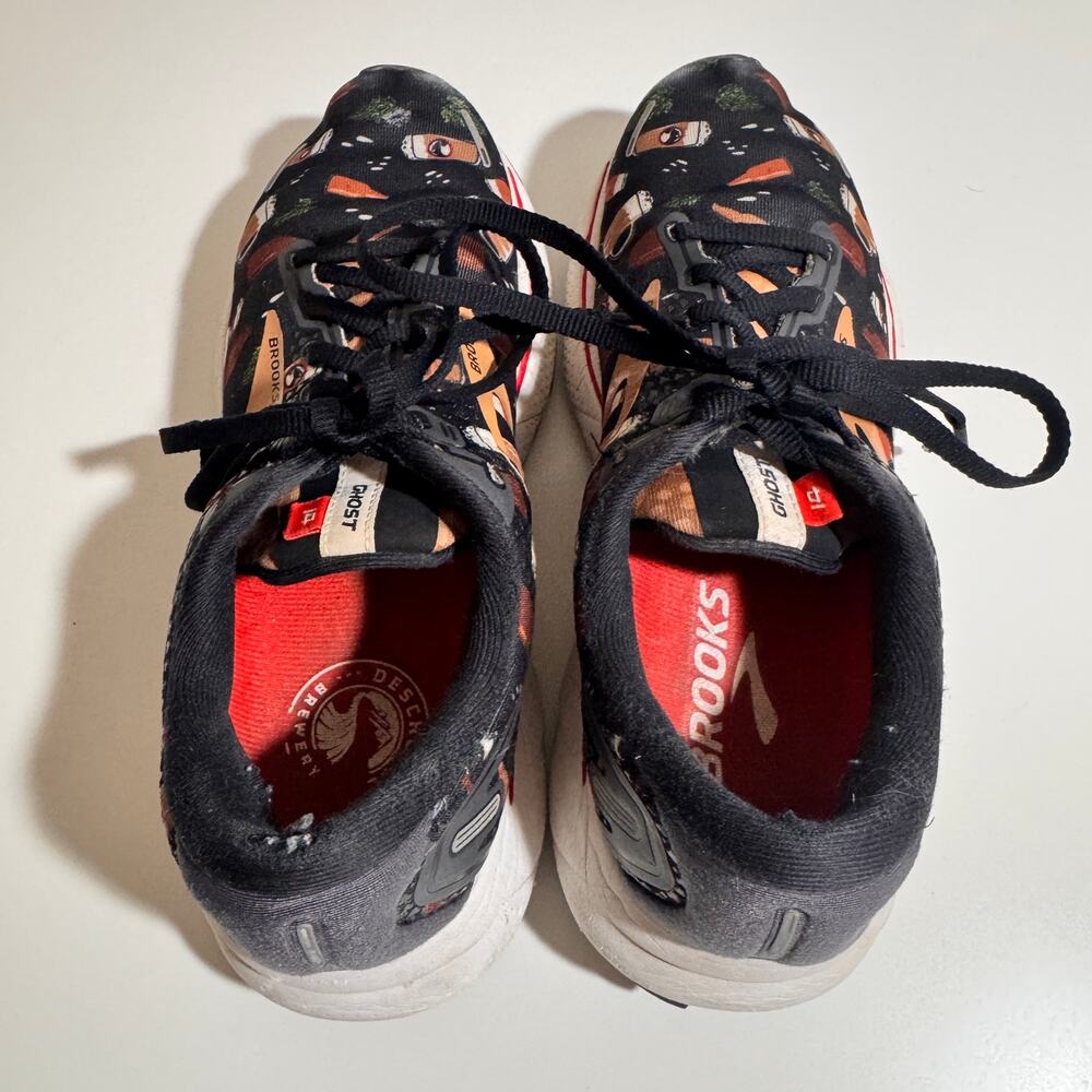 Brooks Ghost 14 Running Shoes Womens Size 7.5 Black Beer Print Athletic Sneakers - Picture 8 of 9